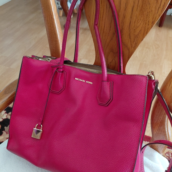 Michael Kors Fuchsia Pebbled Leather Tote - Picture 4 of 4